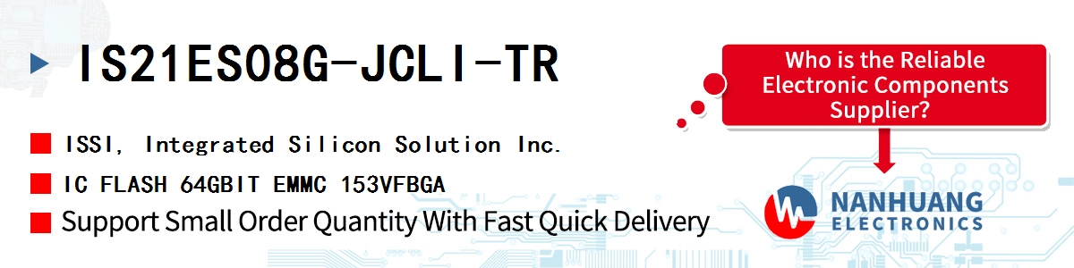 IS21ES08G-JCLI-TR ISSI IC FLASH 64GBIT EMMC 153VFBGA