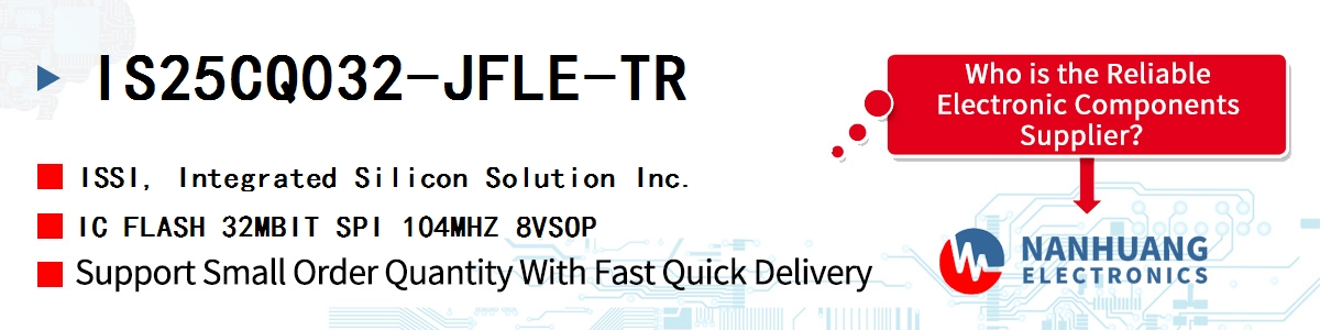 IS25CQ032-JFLE-TR ISSI IC FLASH 32MBIT SPI 104MHZ 8VSOP