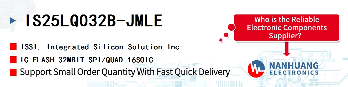 IS25LQ032B-JMLE ISSI IC FLASH 32MBIT SPI/QUAD 16SOIC