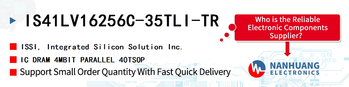 IS41LV16256C-35TLI-TR ISSI IC DRAM 4MBIT PARALLEL 40TSOP