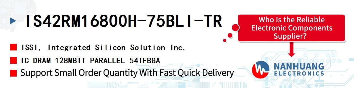 IS42RM16800H-75BLI-TR ISSI IC DRAM 128MBIT PARALLEL 54TFBGA