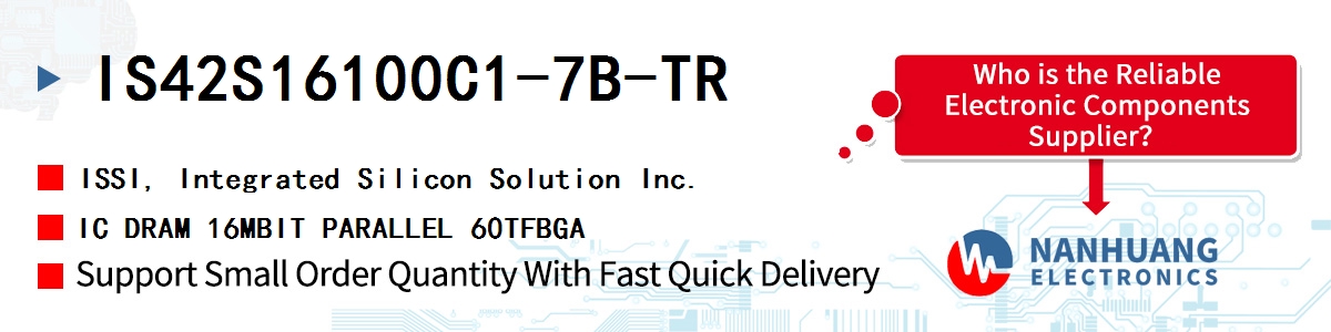 IS42S16100C1-7B-TR ISSI IC DRAM 16MBIT PARALLEL 60TFBGA