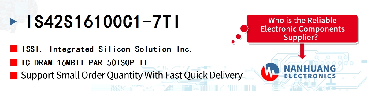 IS42S16100C1-7TI ISSI IC DRAM 16MBIT PAR 50TSOP II