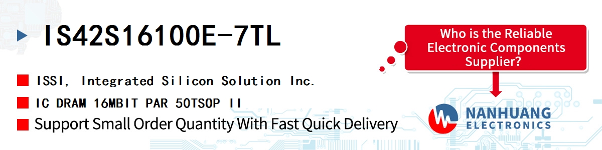 IS42S16100E-7TL ISSI IC DRAM 16MBIT PAR 50TSOP II