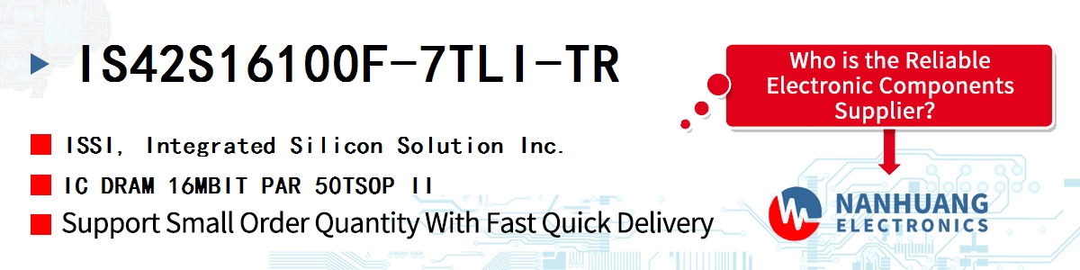 IS42S16100F-7TLI-TR ISSI IC DRAM 16MBIT PAR 50TSOP II