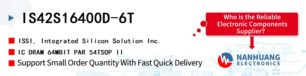 IS42S16400D-6T ISSI IC DRAM 64MBIT PAR 54TSOP II