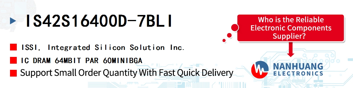 IS42S16400D-7BLI ISSI IC DRAM 64MBIT PAR 60MINIBGA