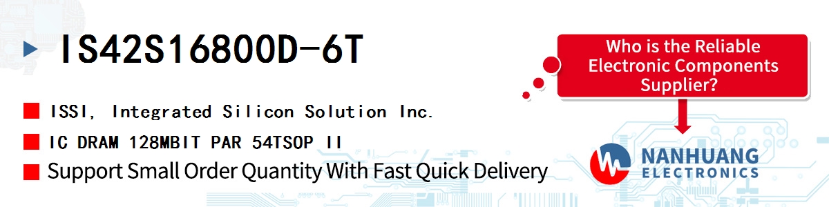 IS42S16800D-6T ISSI IC DRAM 128MBIT PAR 54TSOP II