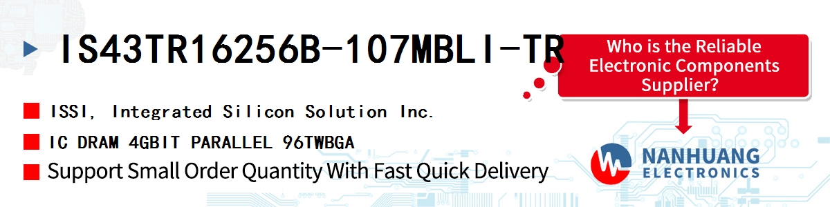 IS43TR16256B-107MBLI-TR ISSI IC DRAM 4GBIT PARALLEL 96TWBGA