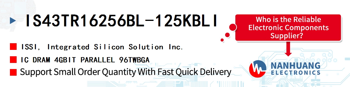 IS43TR16256BL-125KBLI ISSI IC DRAM 4GBIT PARALLEL 96TWBGA