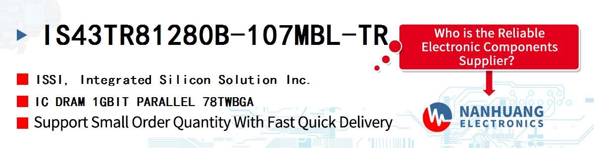 IS43TR81280B-107MBL-TR ISSI IC DRAM 1GBIT PARALLEL 78TWBGA