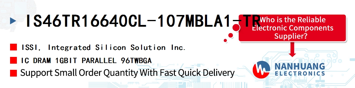 IS46TR16640CL-107MBLA1-TR ISSI IC DRAM 1GBIT PARALLEL 96TWBGA