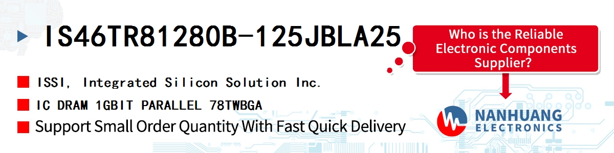 IS46TR81280B-125JBLA25 ISSI IC DRAM 1GBIT PARALLEL 78TWBGA