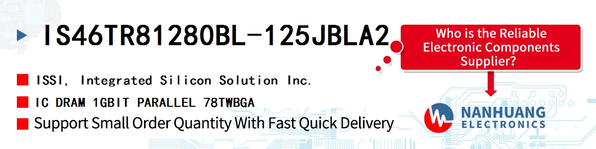 IS46TR81280BL-125JBLA2 ISSI IC DRAM 1GBIT PARALLEL 78TWBGA