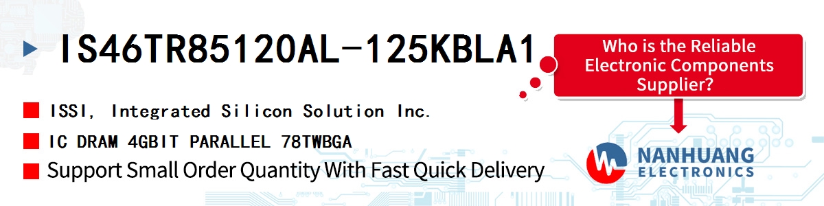 IS46TR85120AL-125KBLA1 ISSI IC DRAM 4GBIT PARALLEL 78TWBGA