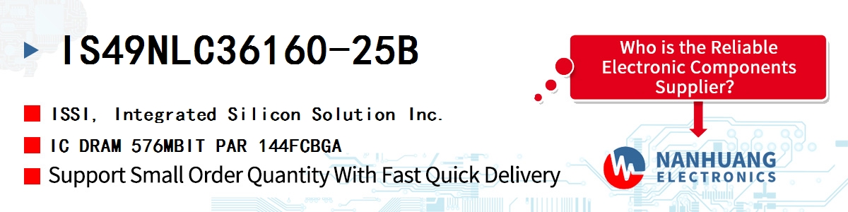 IS49NLC36160-25B ISSI IC DRAM 576MBIT PAR 144FCBGA