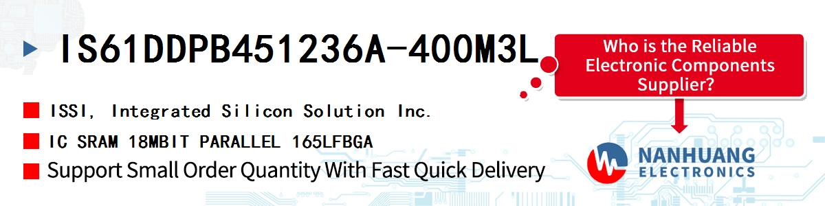 IS61DDPB451236A-400M3L ISSI IC SRAM 18MBIT PARALLEL 165LFBGA