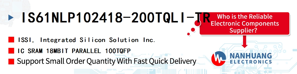 IS61NLP102418-200TQLI-TR ISSI IC SRAM 18MBIT PARALLEL 100TQFP