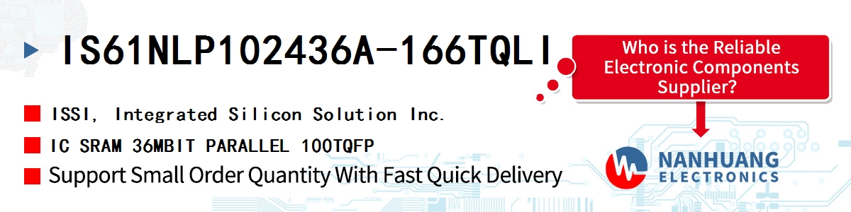 IS61NLP102436A-166TQLI ISSI IC SRAM 36MBIT PARALLEL 100TQFP