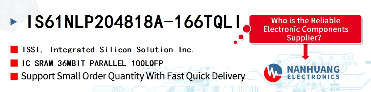 IS61NLP204818A-166TQLI ISSI IC SRAM 36MBIT PARALLEL 100LQFP