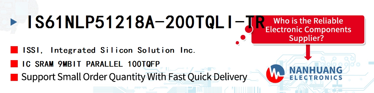 IS61NLP51218A-200TQLI-TR ISSI IC SRAM 9MBIT PARALLEL 100TQFP