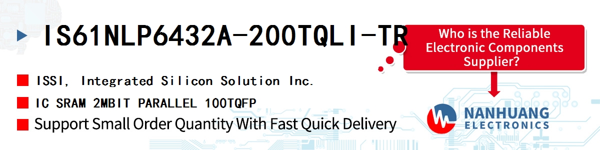 IS61NLP6432A-200TQLI-TR ISSI IC SRAM 2MBIT PARALLEL 100TQFP