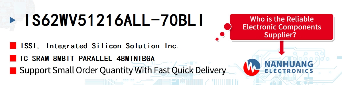 IS62WV51216ALL-70BLI ISSI IC SRAM 8MBIT PARALLEL 48MINIBGA