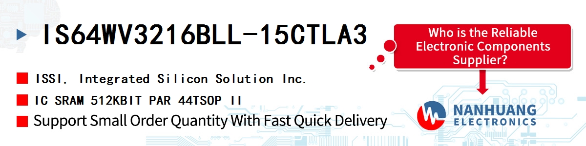 IS64WV3216BLL-15CTLA3 ISSI IC SRAM 512KBIT PAR 44TSOP II